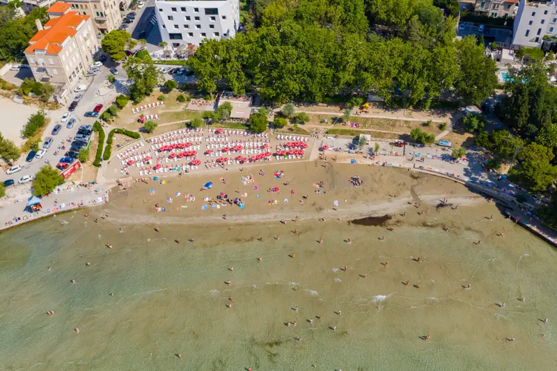 Bačvice bay and the surrounding city viewed from above